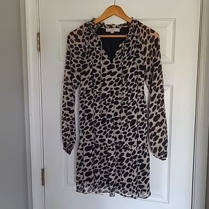 Loft Animal Print Babydoll Dress Size XS